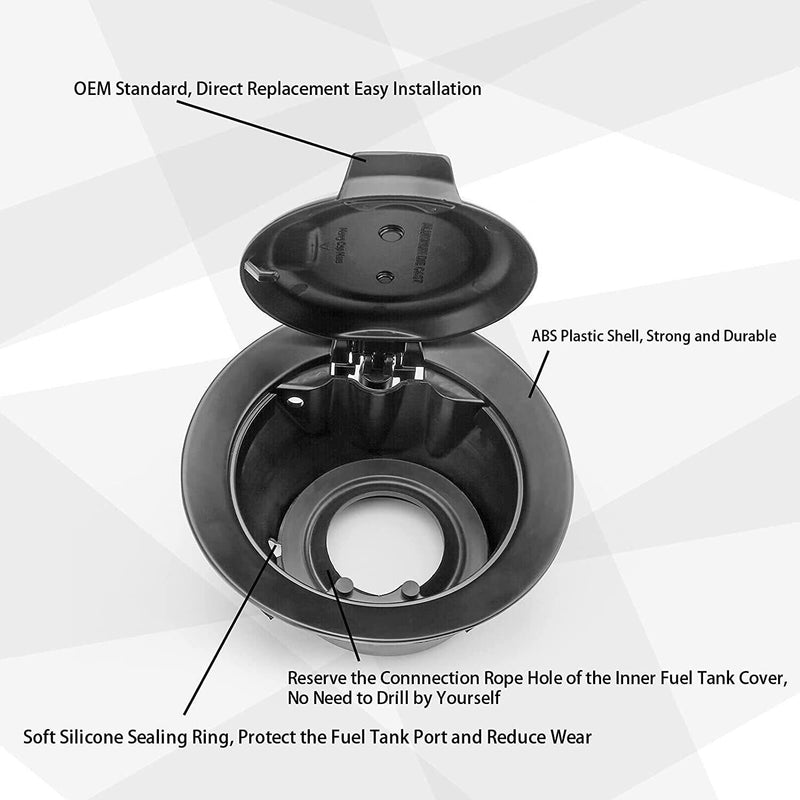 DURAFORCE Fuel Gas Door Vapor Edition Matte Fit for 2008-19 Dodge Challenger 68250120AA US