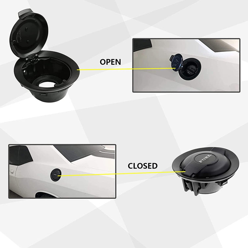 DURAFORCE Fuel Gas Door Vapor Edition Matte Fit for 2008-19 Dodge Challenger 68250120AA US
