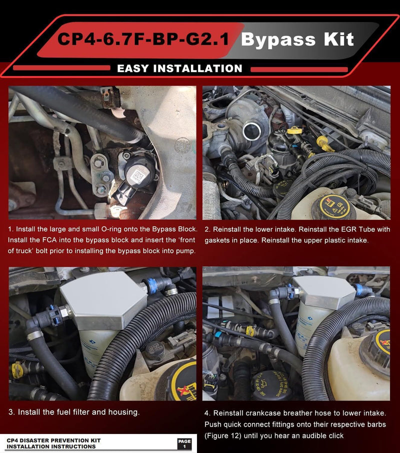 DURAFORCE Powerstroke Disaster Prevention Bypass Kit For Ford 6.7L 2011-22 CP4-6.7F-BP-G2