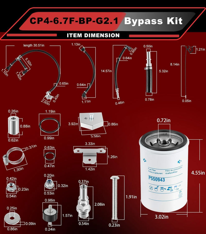 DURAFORCE Powerstroke Disaster Prevention Bypass Kit For Ford 6.7L 2011-22 CP4-6.7F-BP-G2