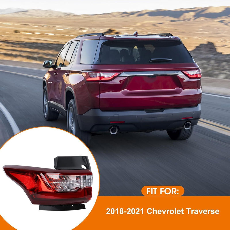 DURAFORCE Left LED Tail Light Lamp for 2018-2021 Chevrolet Traverse Driver Side L 84990362