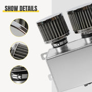 DURAFORCE 2 Port 10AN Dual Breather Filter Baffled Polished Oil Catch Can Reservoir Tank