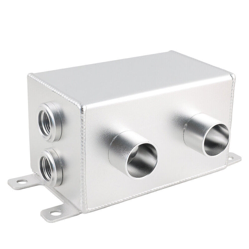 DURAFORCE 2 Port 10AN Dual Breather Filter Baffled Polished Oil Catch Can Reservoir Tank