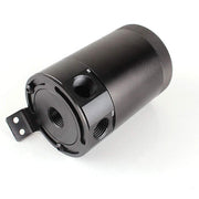 DURAFORCE New 2 Port Reservoir Baffled Tank Oil Catch Can Drain Valve Breather Kits Black