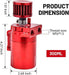 DURAFORCE Red Oil Catch Can Kit Reservoir Baffled Tank with Breather Filter Universal Alum