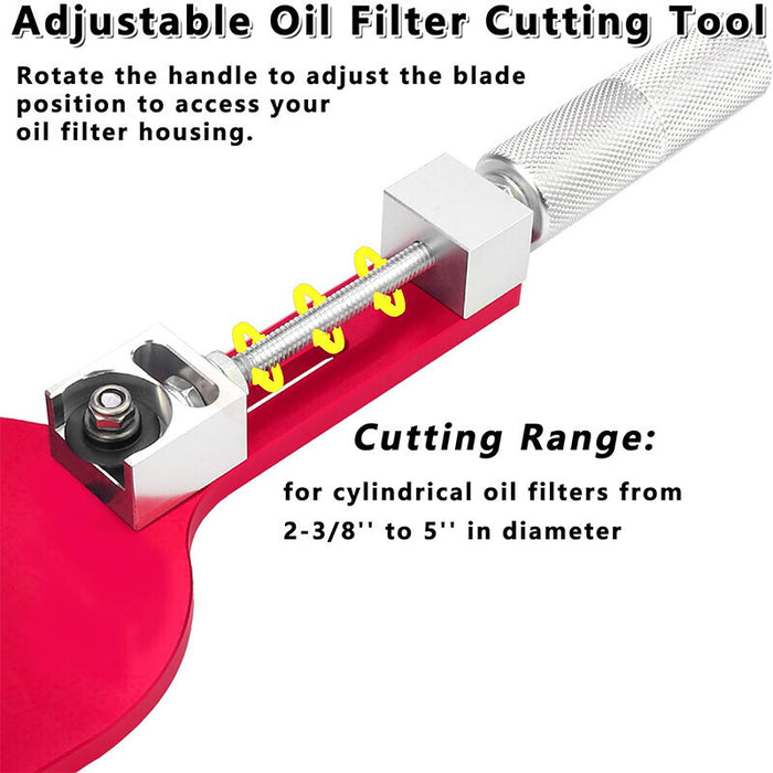 DURAFORCE 77750 Oil Filter Cutter 2-3/8" to 5" Oil Filter Cutting Tool Oil Filter Opener