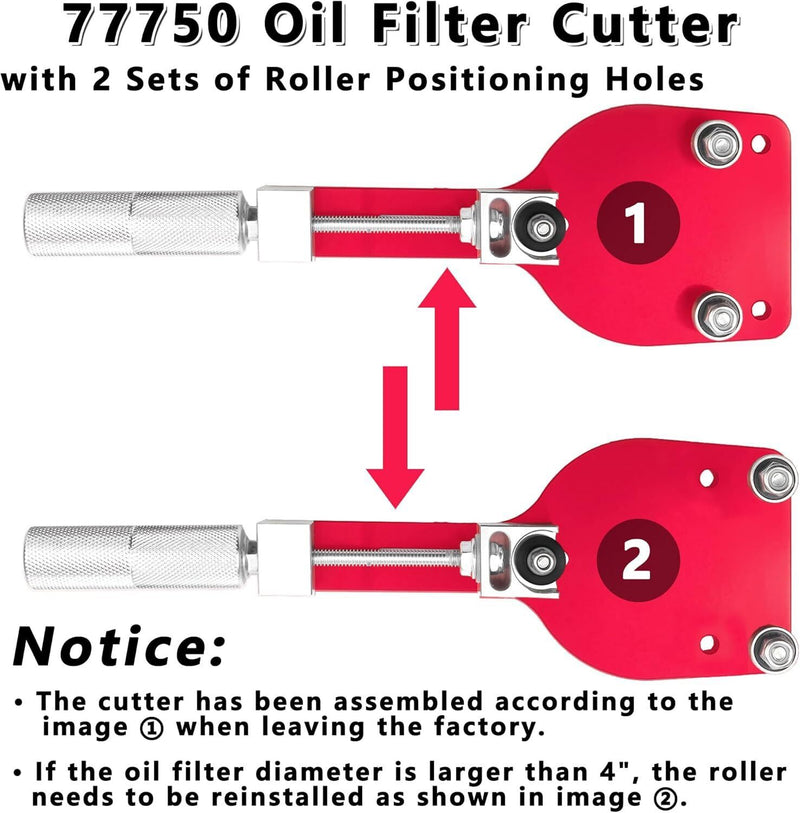 DURAFORCE 77750 Oil Filter Cutter 2-3/8" to 5" Oil Filter Cutting Tool Oil Filter Opener