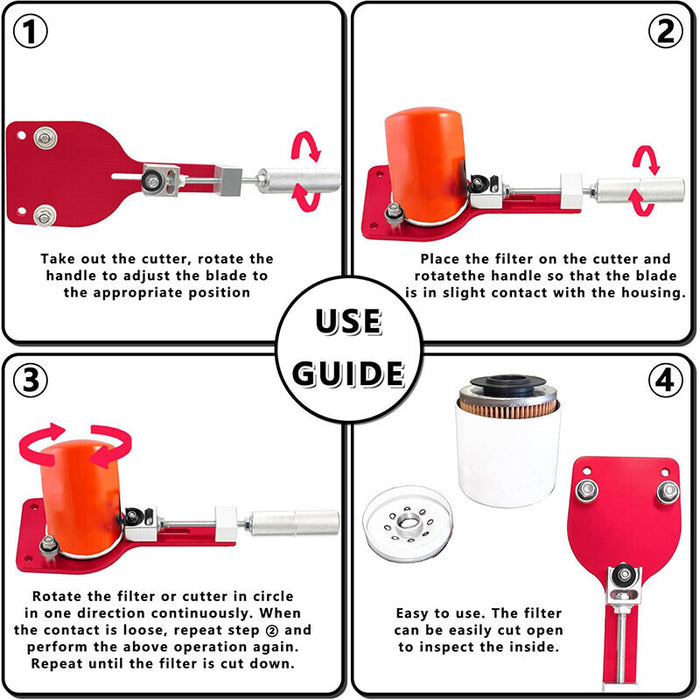 DURAFORCE 77750 Oil Filter Cutter 2-3/8" to 5" Oil Filter Cutting Tool Oil Filter Opener