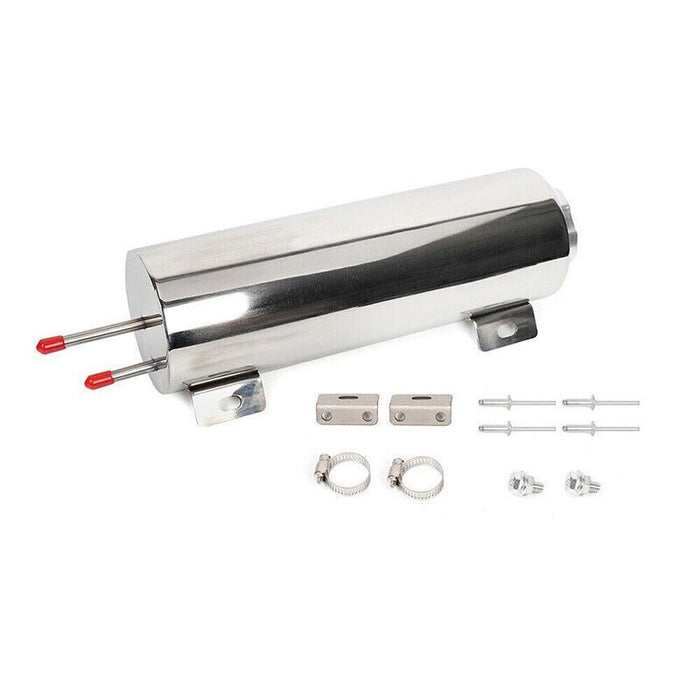 DURAFORCE 3" X 10" Radiator Coolant Overflow Tank Universal Polished Stainless Steel 32 OZ