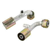DURAFORCE Air Conditioning AC Fitting Set #8 and #10 Female Oring Beadlock 90 Degree