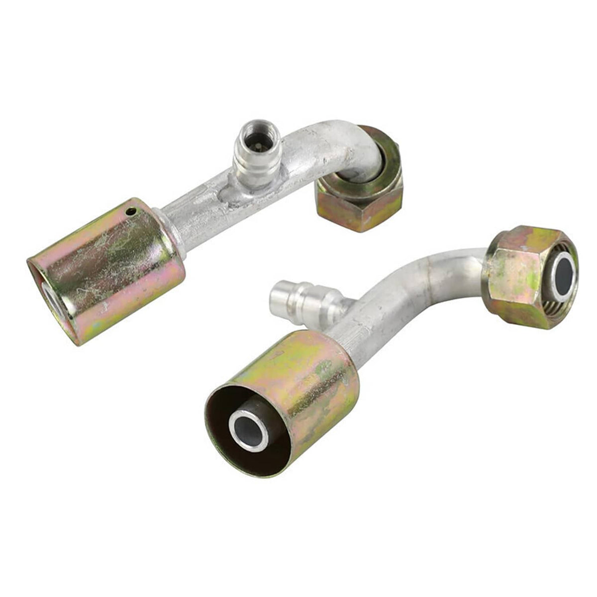 Air Conditioning AC Fitting Set #8 and #10 Female Oring Beadlock 90 De ...