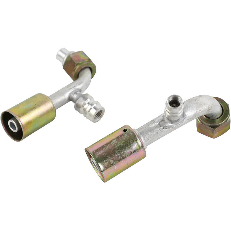 DURAFORCE Air Conditioning AC Fitting Set #8 and #10 Female Oring Beadlock 90 Degree