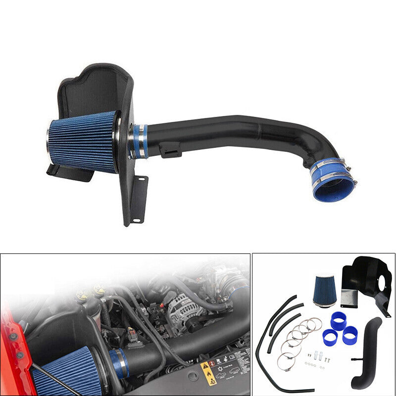 DURAFORCE Black Cold Air Intake+Heat Shield Kit for 2014-2018 Chevy GMC 1500 5.3L 6.2L