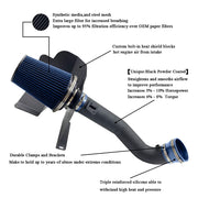 DURAFORCE Black Cold Air Intake+Heat Shield Kit for 2014-2018 Chevy GMC 1500 5.3L 6.2L