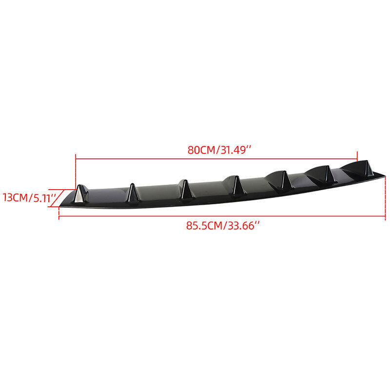 DURAFORCE Universal Black Look Rear Lower Bumper Diffuser Fin Spoiler Lip Wing Splitter