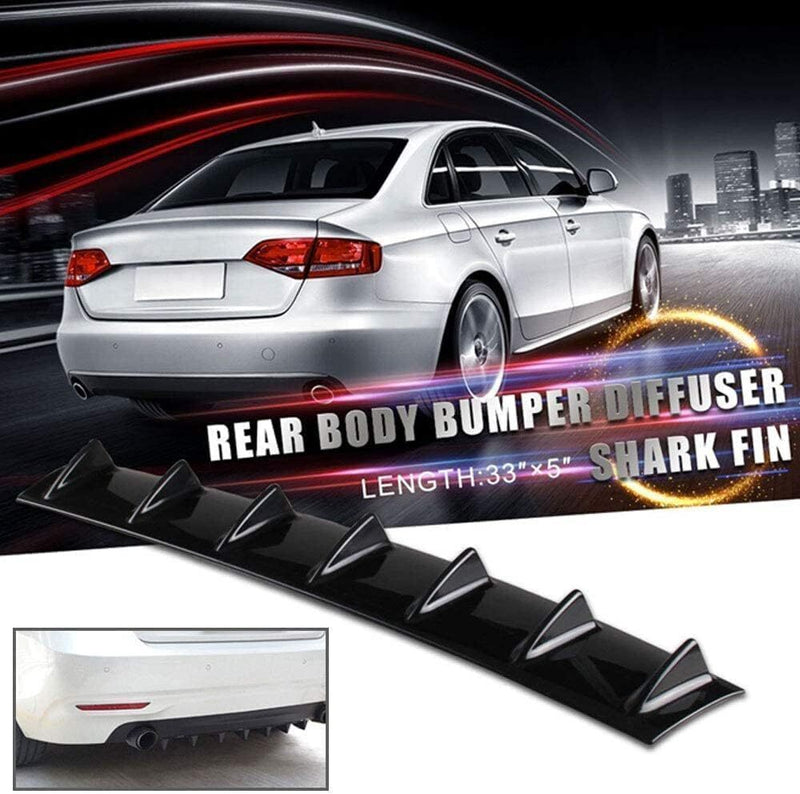 DURAFORCE Universal Black Look Rear Lower Bumper Diffuser Fin Spoiler Lip Wing Splitter