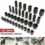 DURAFORCE 1 Pack Deep Impact Socket Set 1/2" Metric Drive 8-32mm SAE Impact Sockets w/Case