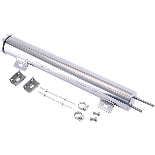 DURAFORCE 2" x 15" POLISHED STAINLESS STEEL 24 OZ RADIATOR DR OVERFLOW TANK BOTTLE NEW