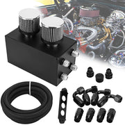 DURAFORCE 4 Port Oil Catch Can Breather with Hose Kit 10AN for Honda Acura Turbo Universal