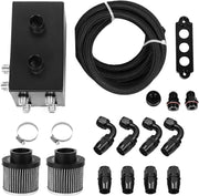 DURAFORCE 4 Port Oil Catch Can Breather with Hose Kit 10AN for Honda Acura Turbo Universal