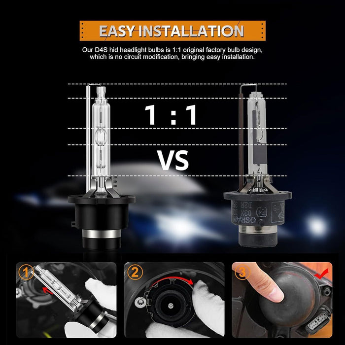 DURAFORCE 2x New D4S Xenon HID Headlight Bulbs 6000K For Lexus Toyota 42402 66440 set