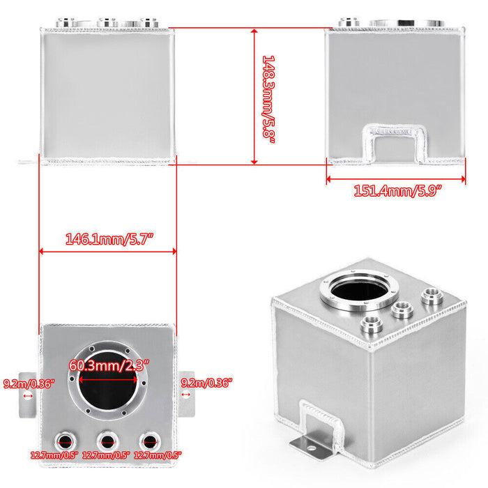 DURAFORCE 2L Aluminum High Flow Swirl Fuel Surge Pot Tank AN6 For 044 External Fuel Pump S