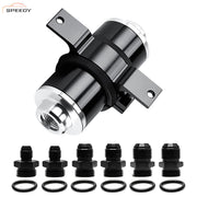 DURAFORCE 100 Micron Inline Fuel Filter w/ 6AN 8AN 10AN Fitting E85 Adapter Fuel Filter