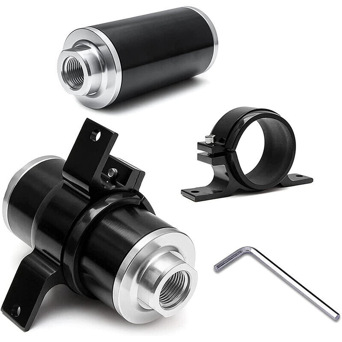 DURAFORCE 100 Micron Inline Fuel Filter w/ 6AN 8AN 10AN Fitting E85 Adapter Fuel Filter