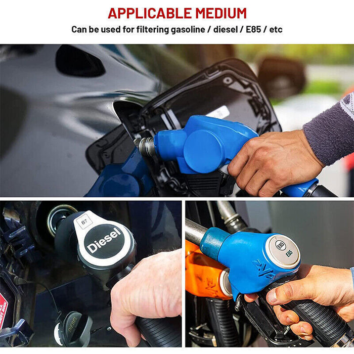 DURAFORCE 100 Micron Inline Fuel Filter w/ 6AN 8AN 10AN Fitting E85 Adapter Fuel Filter