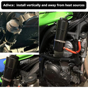 DURAFORCE Auto Universal Radiator Coolant Catch Tank Overflow Reservoir Black Aluminum NEW
