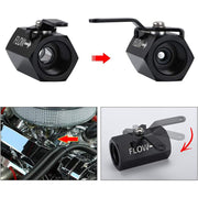 DURAFORCE AN10 10AN Male Aluminum Inline Fuel Shut Off Valve w/ Cable Lever Black