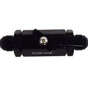 DURAFORCE AN10 10AN Male Aluminum Inline Fuel Shut Off Valve w/ Cable Lever Black