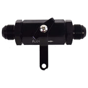 DURAFORCE AN10 10AN Male Aluminum Inline Fuel Shut Off Valve w/ Cable Lever Black