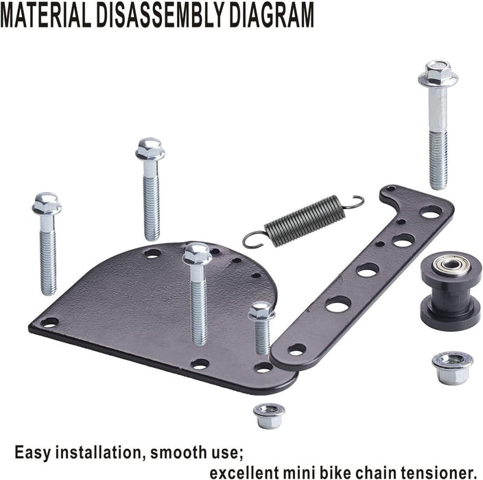 DURAFORCE 2x Black Spring Loaded Chain Tensioner For 49cc 66cc 80cc Engine Motorized Bike