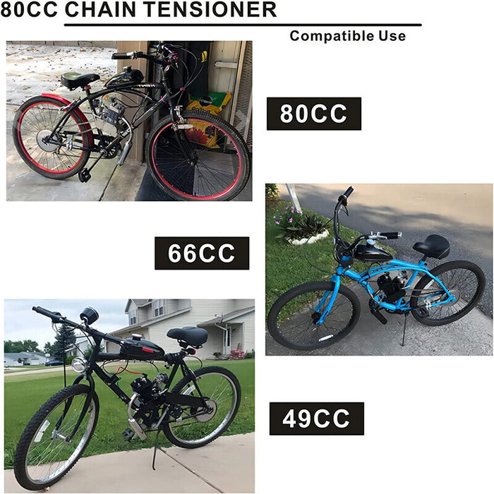 DURAFORCE 2x Black Spring Loaded Chain Tensioner For 49cc 66cc 80cc Engine Motorized Bike