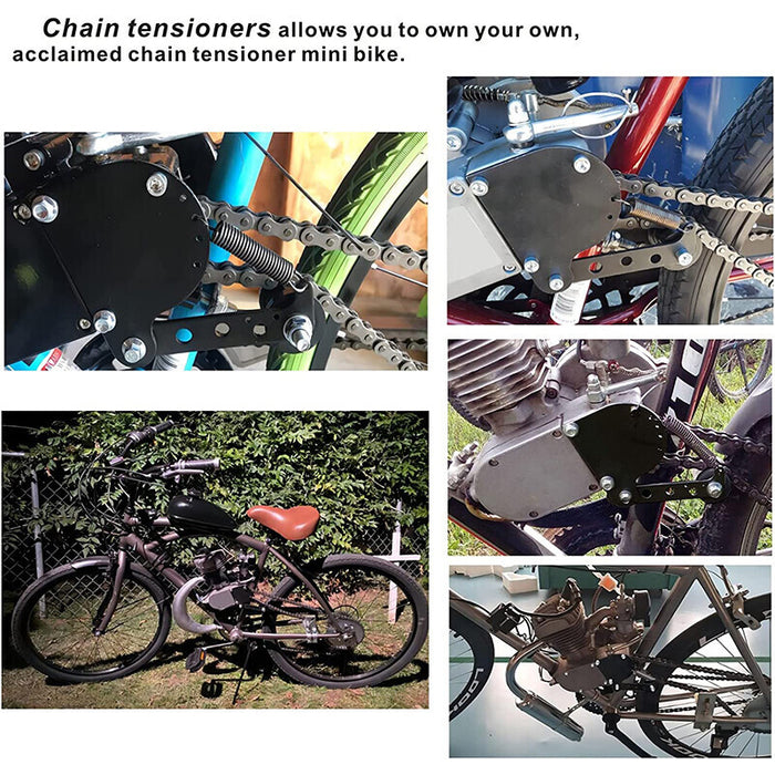 DURAFORCE 2x Black Spring Loaded Chain Tensioner For 49cc 66cc 80cc Engine Motorized Bike