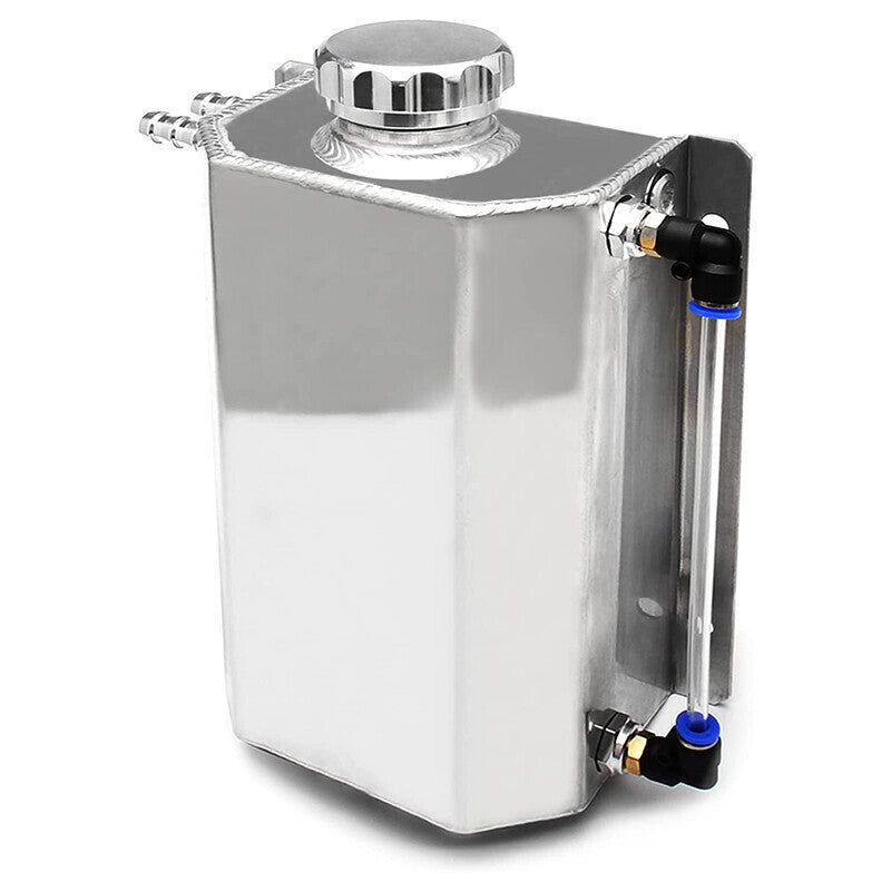 DURAFORCE Universal 2L Aluminum Coolant Radiator Overflow Reservoir Expansion Tank NEW