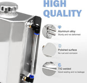 DURAFORCE Universal 2L Aluminum Coolant Radiator Overflow Reservoir Expansion Tank NEW