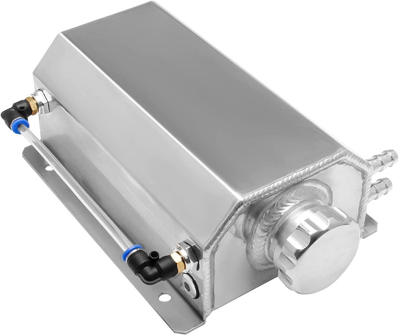 DURAFORCE Universal 2L Aluminum Coolant Radiator Overflow Reservoir Expansion Tank NEW