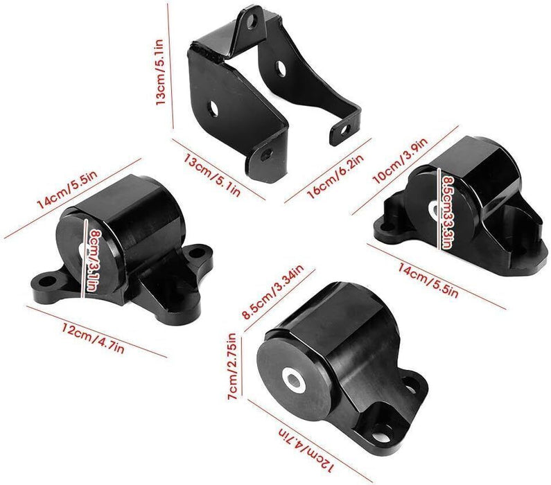 DURAFORCE 2-Bolt Engine Swap Motor Mount Kit For 96-2000 Honda Civic EK B-Series D-Series