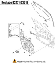 DURAFORCE 1 Pair Front Left & Right Window Regulator For Hyundai Tucson 16-20 82471-D3011