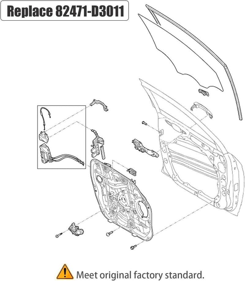 DURAFORCE 1 Pair Front Left & Right Window Regulator For Hyundai Tucson 16-20 82471-D3011