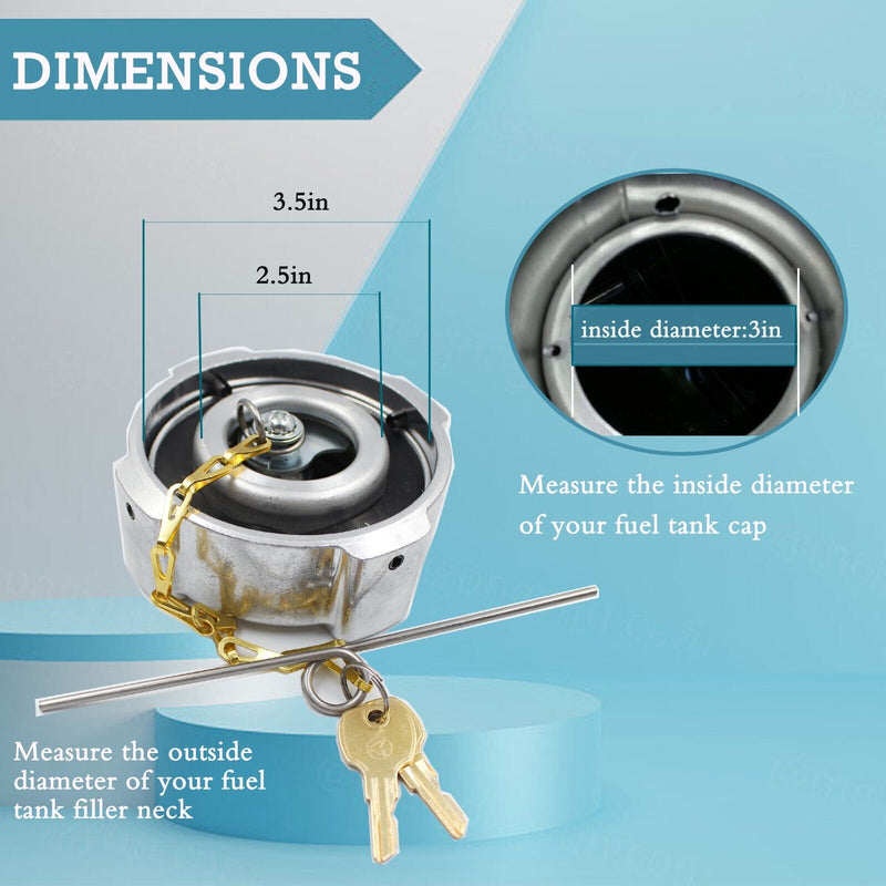 DURAFORCE Locking Diesel Fuel Cap with 2 Keys Fit for Freightliner Cascadia 03-37017-002
