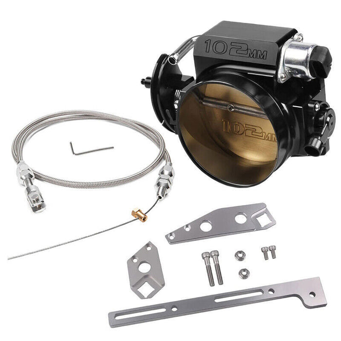 DURAFORCE 102mm Throttle Body + TPS IAC + Intake Manifold Cable Bracket for GM LS1 LS2 LS6