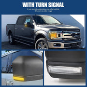 DURAFORCE Passenger Right Side Door Mirror Power + Lamp 8 Pins For 15-20 Ford F-150