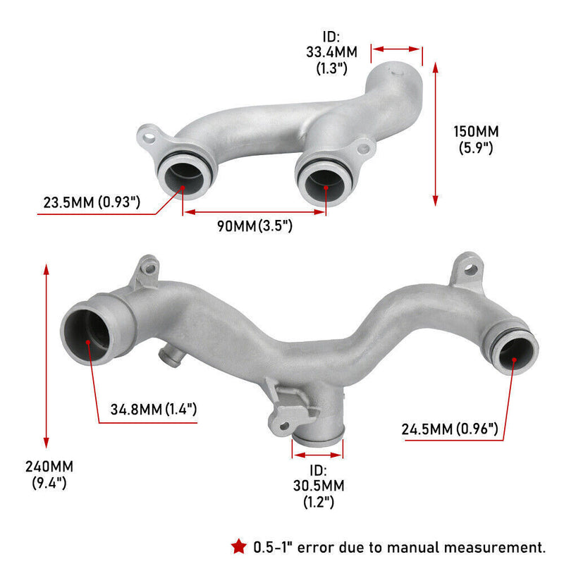 DURAFORCE Water Coolant Pipe Kit Fit for Land Rover LR4 3.0L Range Rover 5.0L Supercharged