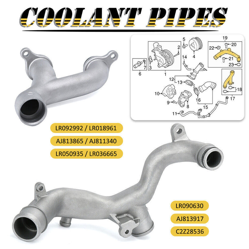 DURAFORCE Water Coolant Pipe Kit Fit for Land Rover LR4 3.0L Range Rover 5.0L Supercharged
