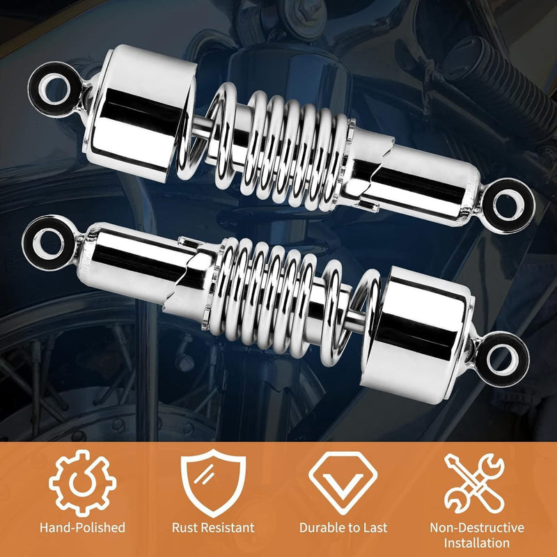 DURAFORCE 10.5" Rear Shocks Absorbers Lowering For 1980-UP Harley Davidson Touring FLT/FLH