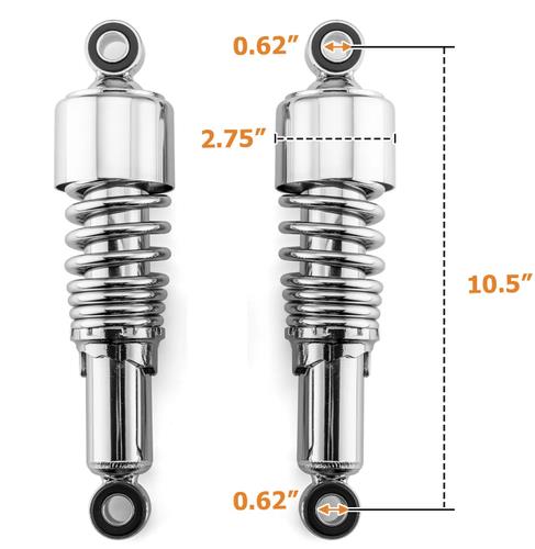 DURAFORCE 10.5" Rear Shocks Absorbers Lowering For 1980-UP Harley Davidson Touring FLT/FLH