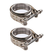 DURAFORCE NEW 3.5" V-Band Flange Male Female & Clamp Kit for Turbo Exhaust Pipe 2PCS